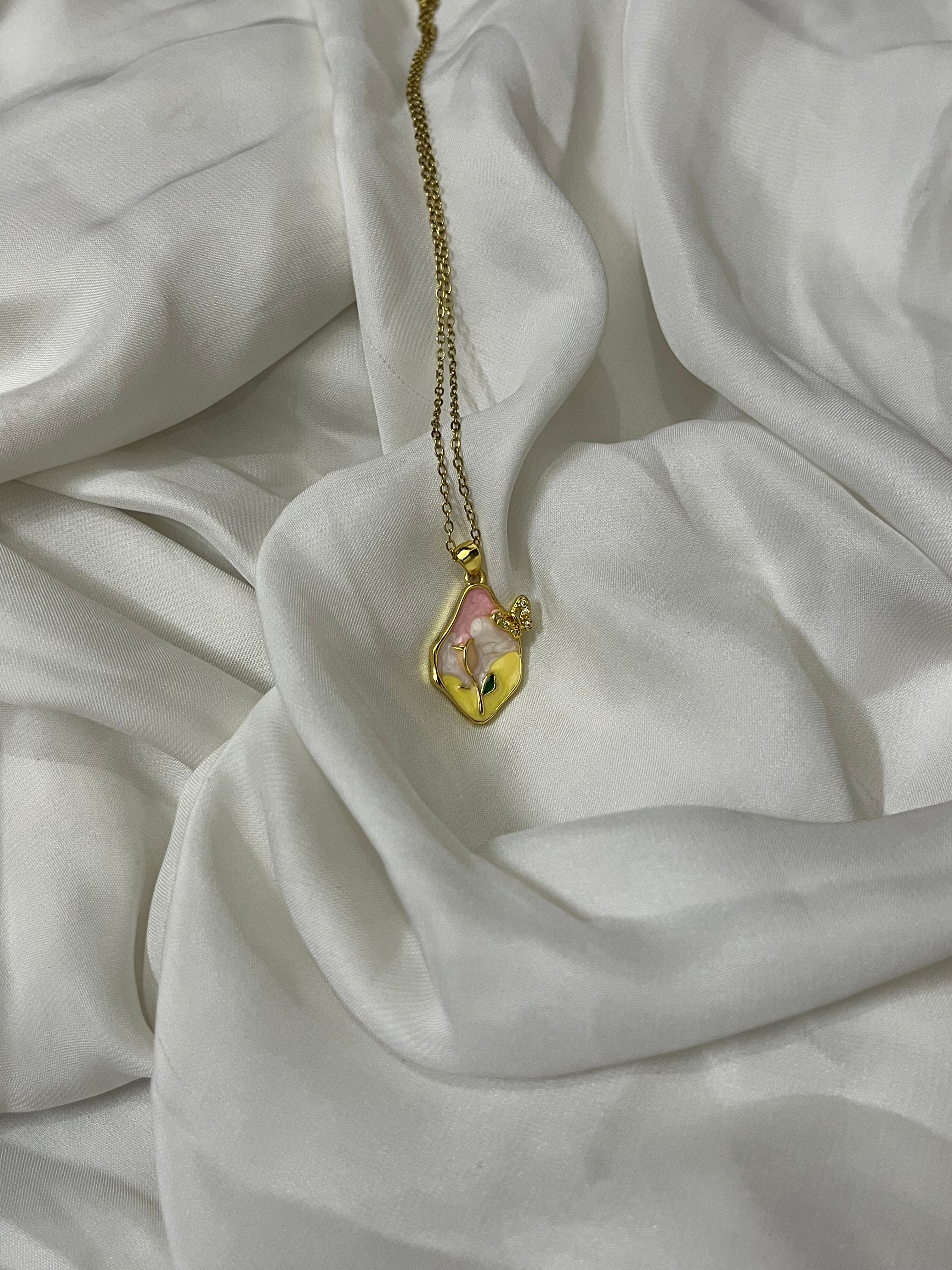 Abstract Rose Pendant