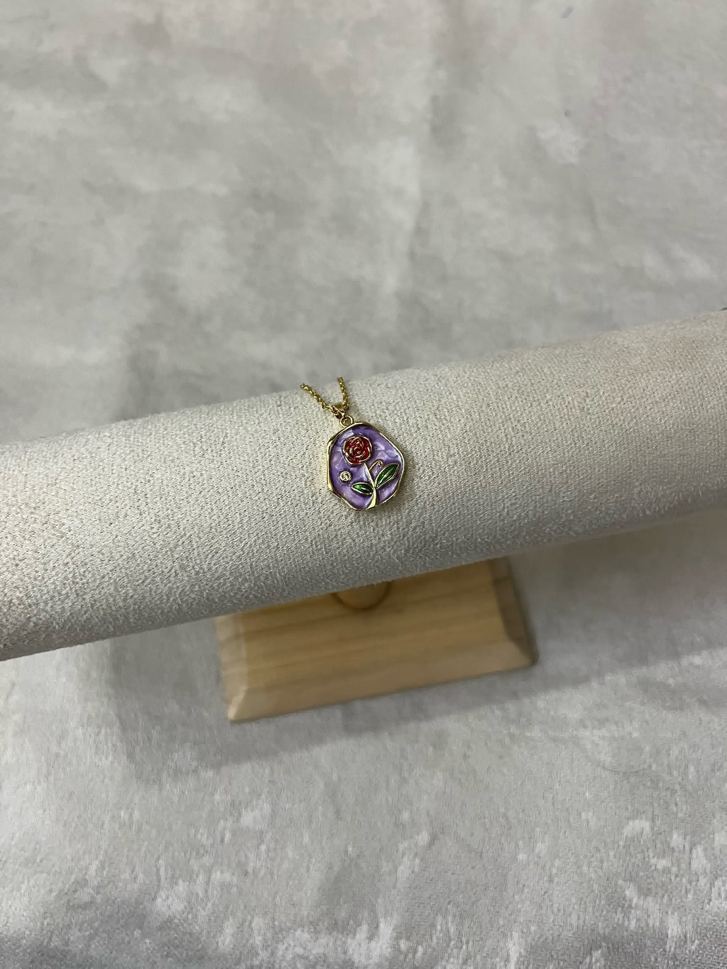 Rose Necklace Purple