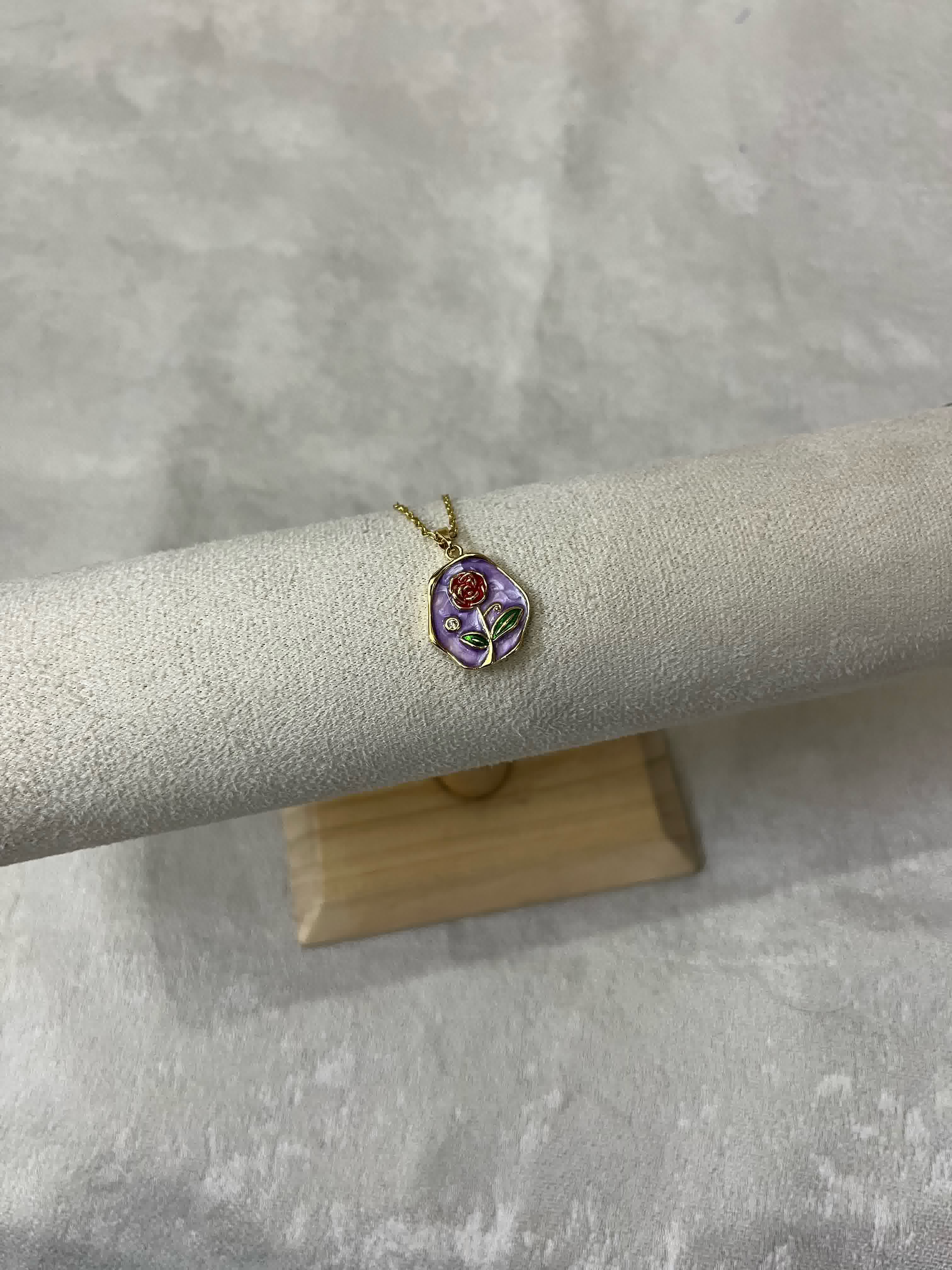 Rose Necklace Purple