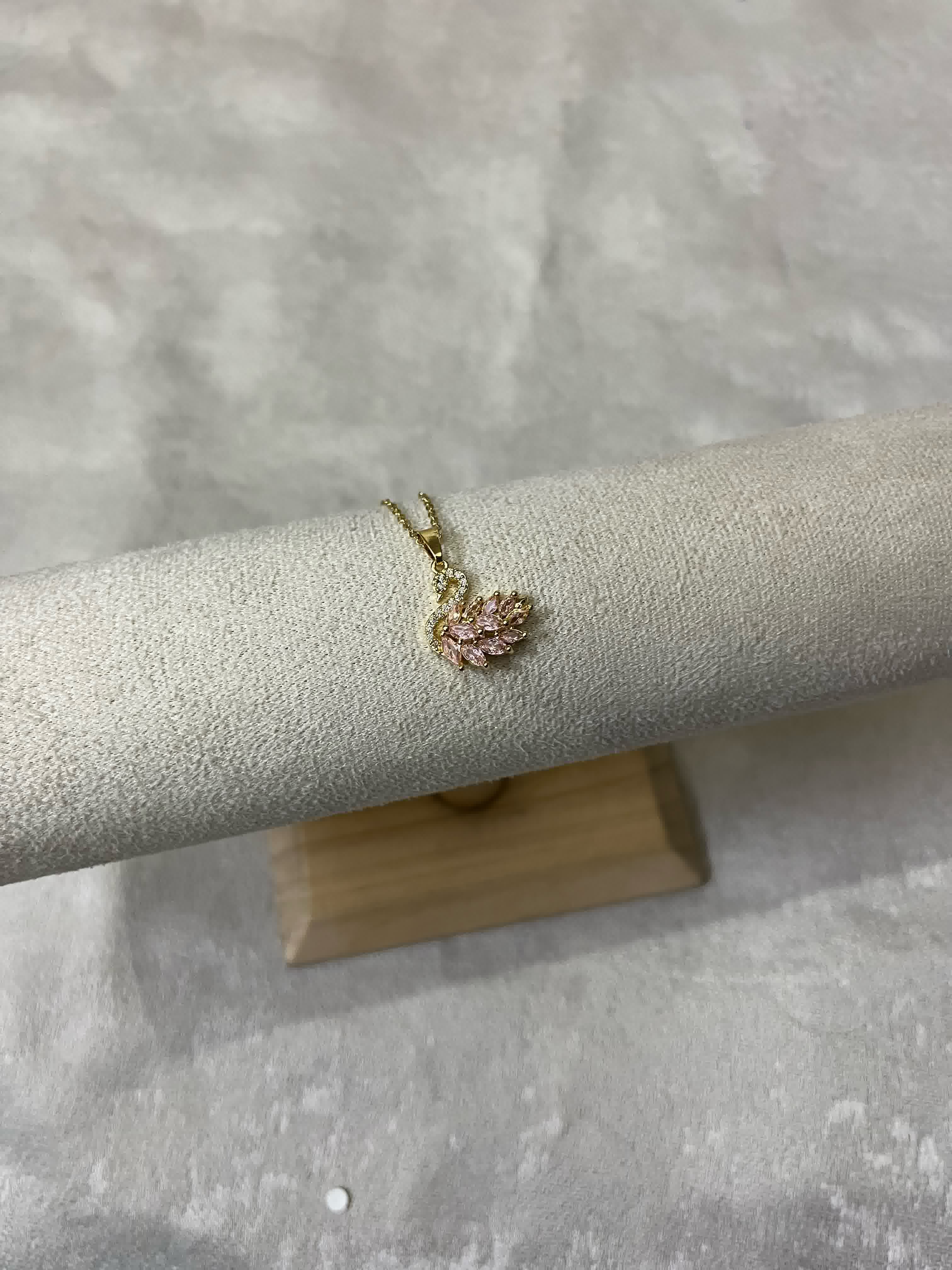 Swan Zircon Pink Gold
