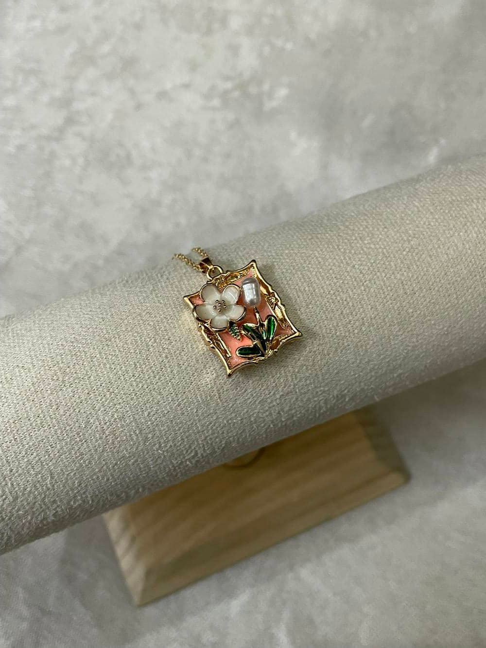 Square Floral Pendant