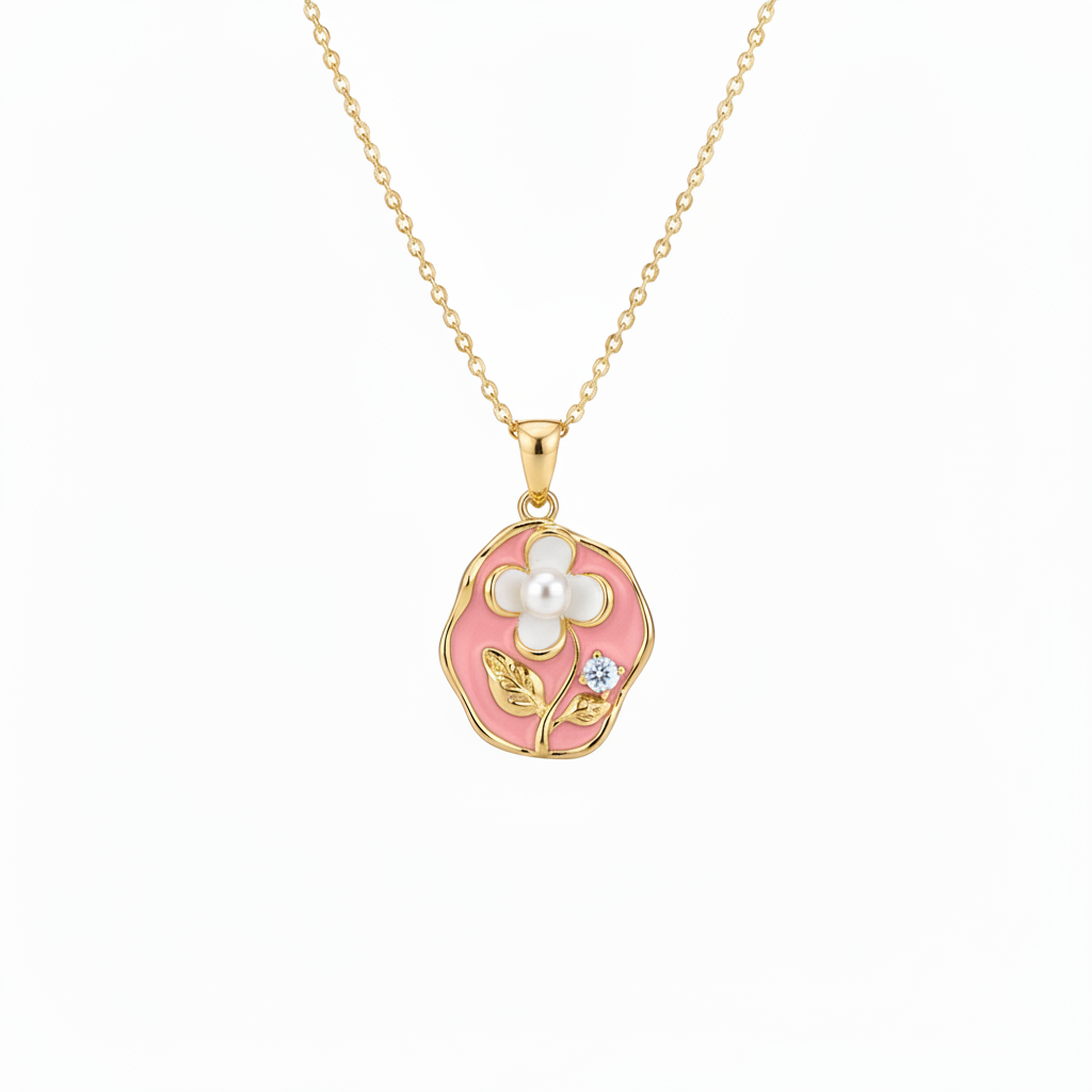 Bloom Necklace Pink – Studio Shot