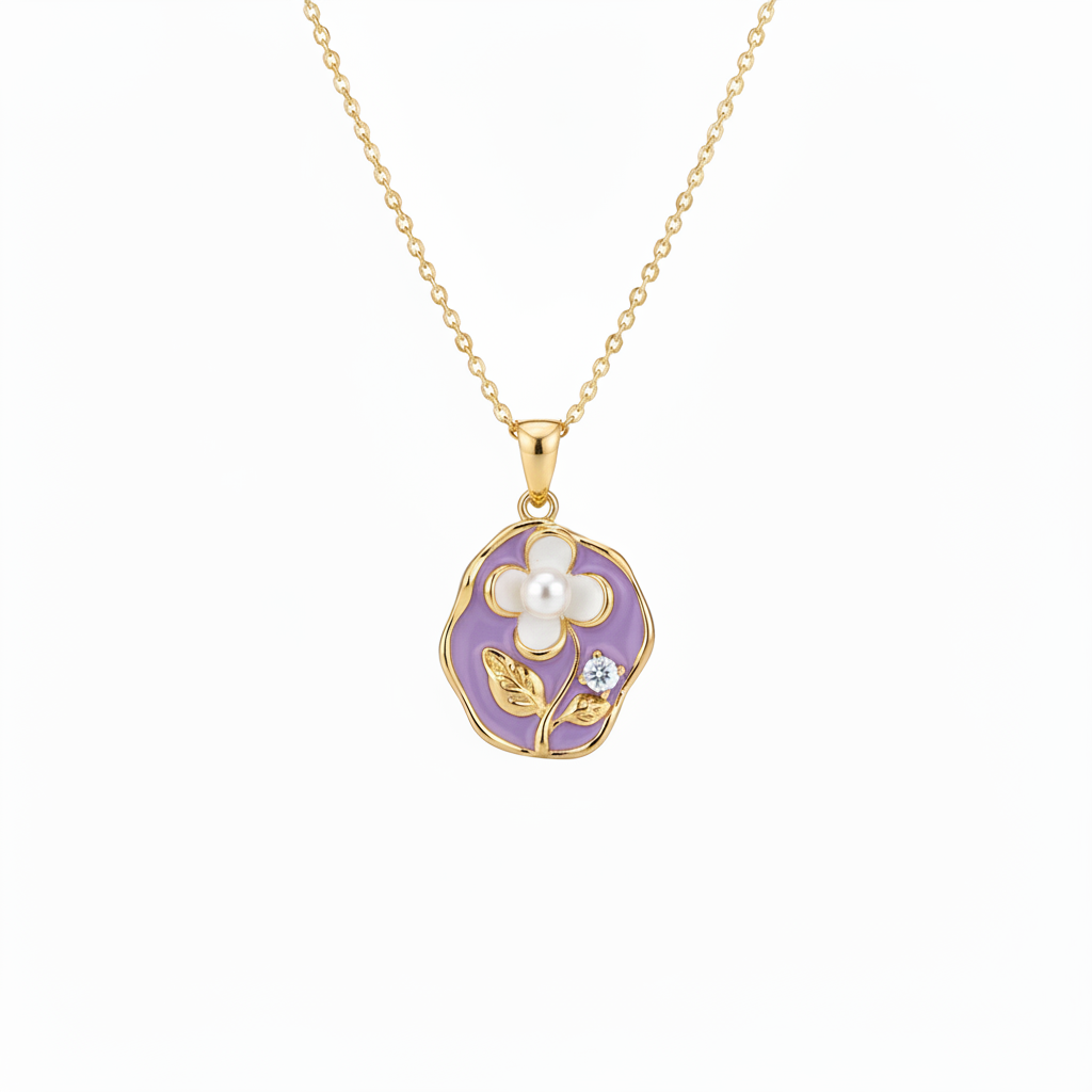 Bloom Necklace Purple – Studio Shot
