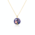 Blue Purple Floral Pendant – Remade