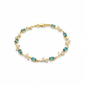 Gold Blue Topaz Bracelet – Studio White Background