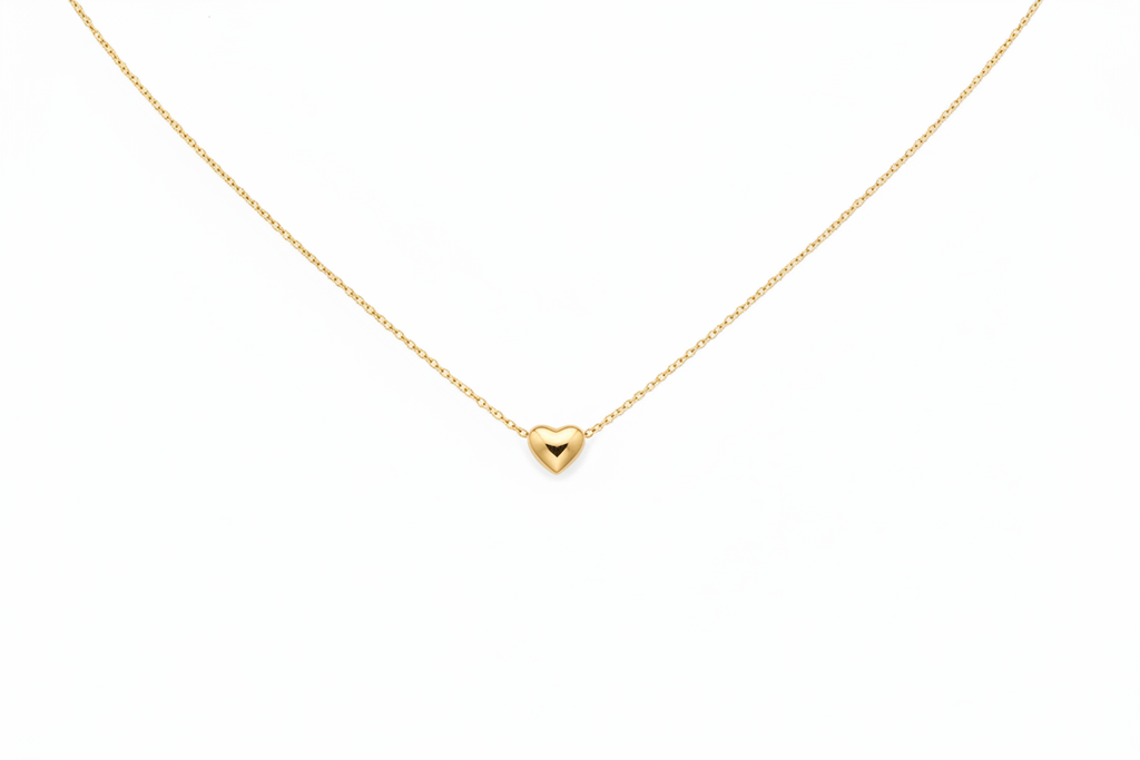 Gold Heart Pendant Necklace Studio