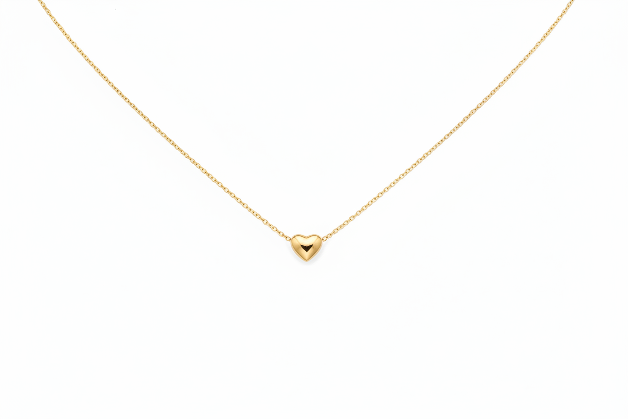 Gold Heart Pendant Necklace Studio