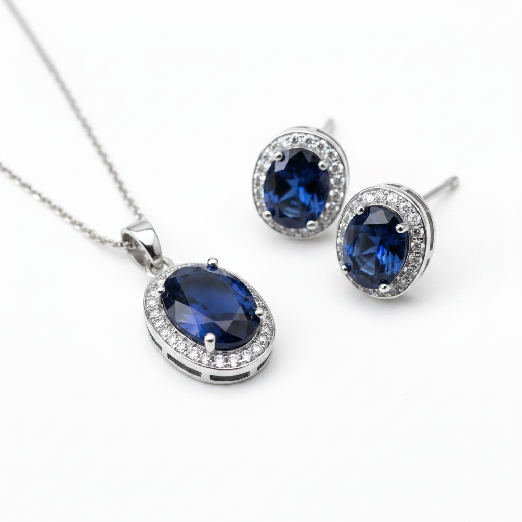 Opaline Zircon Set Blue Macro