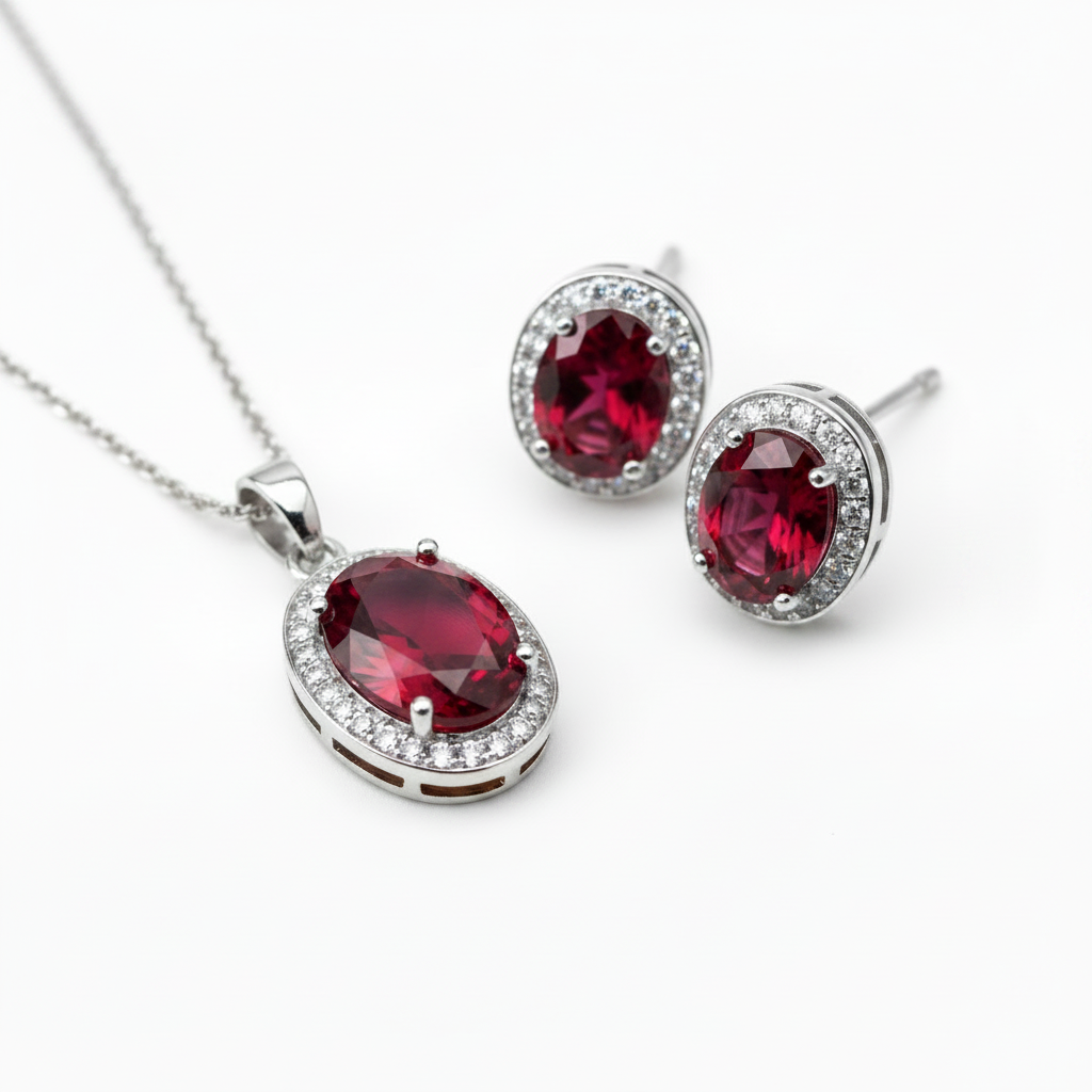 Opaline Zircon Set Red - Blue Macro Style