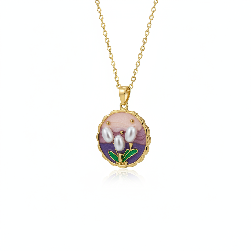 Pendant 1 - Purple Enamel