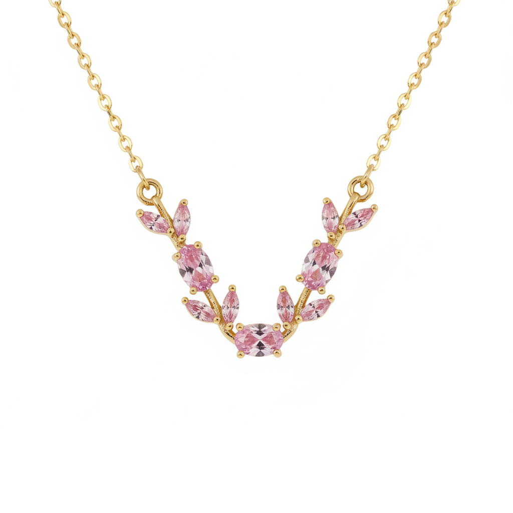 Pink Laurel Necklace – Macro White Studio