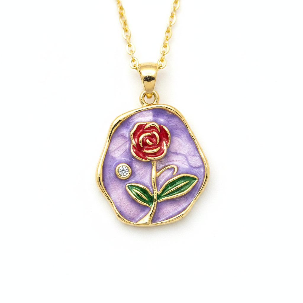 Rose Necklace Purple – Macro