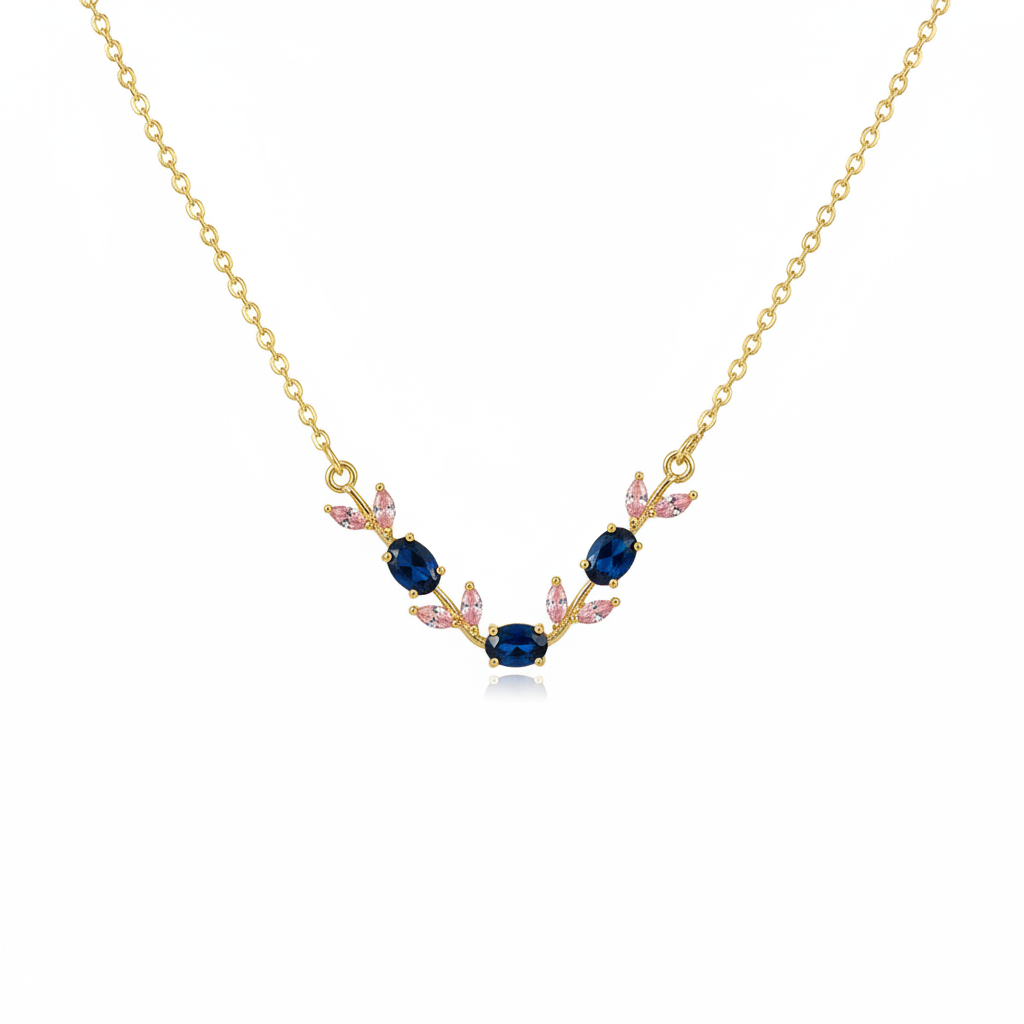 Sapphire Laurel Necklace – Macro White Studio
