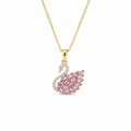 Swan Pendant – Gold with Silver Eye