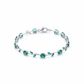 Teal Green Silver Bracelet with Clasp